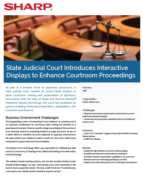 Sharp, State Judicial Court, Case Study, Legal, B&C Business Products